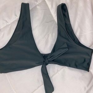 Zaful green front tie top